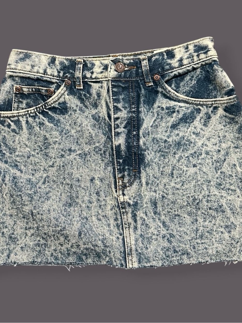 1980s Jordache Acid Wash Jean Skirt Retro Distressed Denim Mini